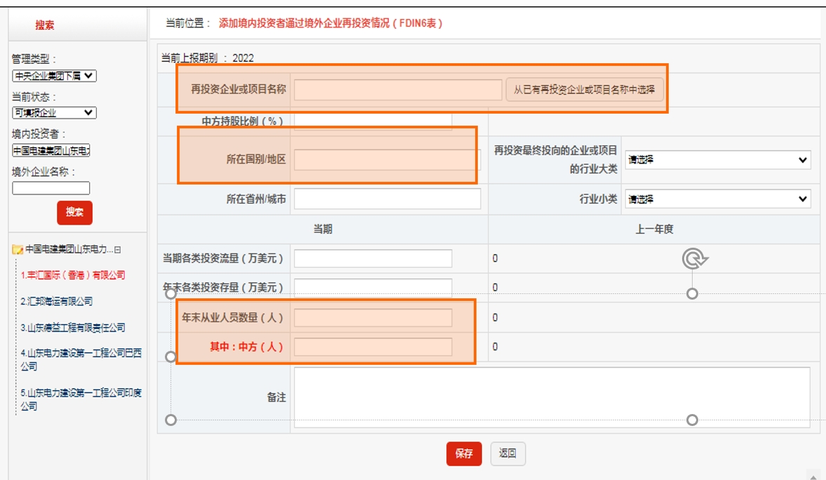 FDIN6境内投资者通过境外企业再投资情况表
