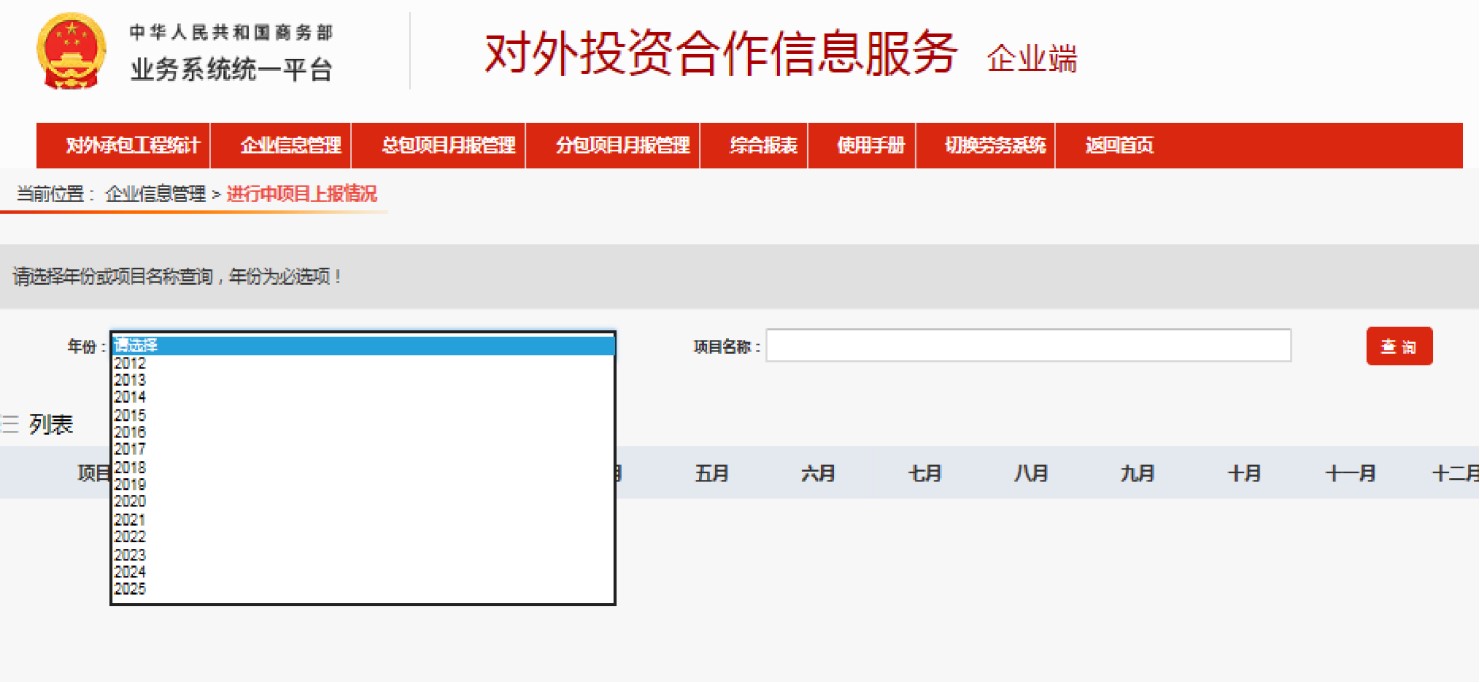 查看项目上报情况